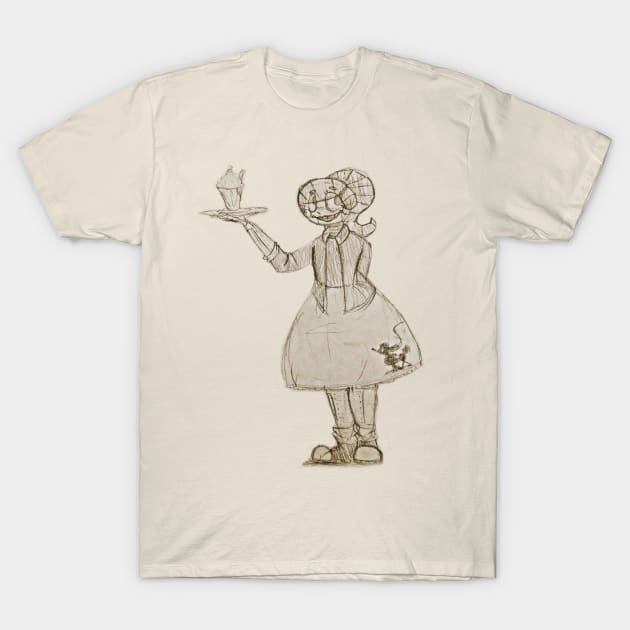 Fifties Robot Waitress T-Shirt by BlueGoo